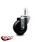 Service Caster 3.5 Soft Rubber Wheel Swivel 7/16'' Grip Ring Stem Caster SCC-GR20S3514-SRS-716138 - alternate 3
